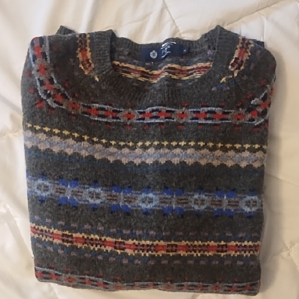 J. Crew Men's Multicolor Lambswool Fair Isle Sweater
